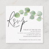 Eukalyptus Script QR Code Wedding RSVP Begleitkarte (Vorderseite)
