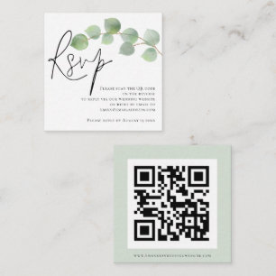 Eukalyptus Script QR Code Wedding RSVP Begleitkarte