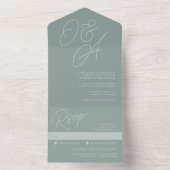 Eukalyptus | Script Watermark Monogram Wedding All In One Einladung (Innen Boden)