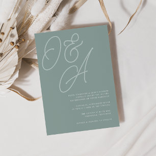 Eukalyptus   Script Watermark Monogram Wedding Einladung