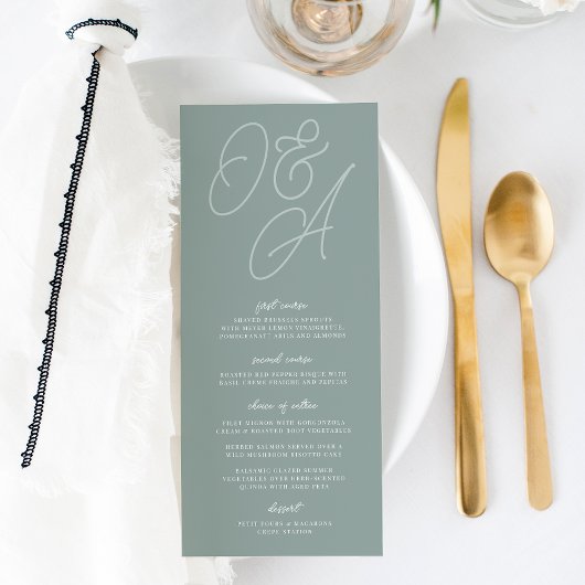 Eukalyptus | Script Watermark Monogram Wedding Menükarte