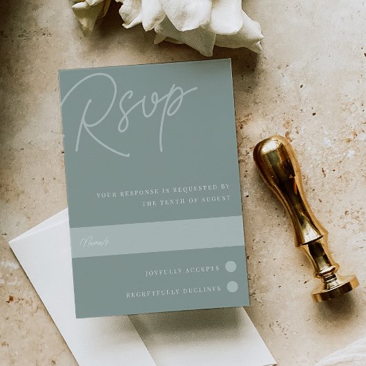 Eukalyptus | Script Watermark Traditionelle RSVP Karte
