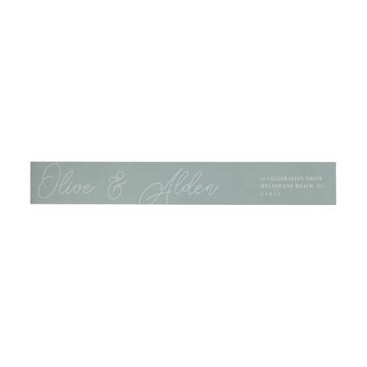 Eukalyptus Script Watermark Wedding Rücksendeadres (Person)