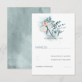 Eukalyptus Script Wedding RSVP Karte (Vorne/Hinten)