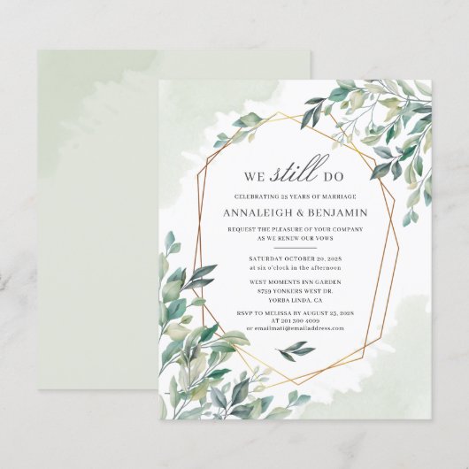 Eukalyptus Script Wedding Vow Renewal (Vorne/Hinten)