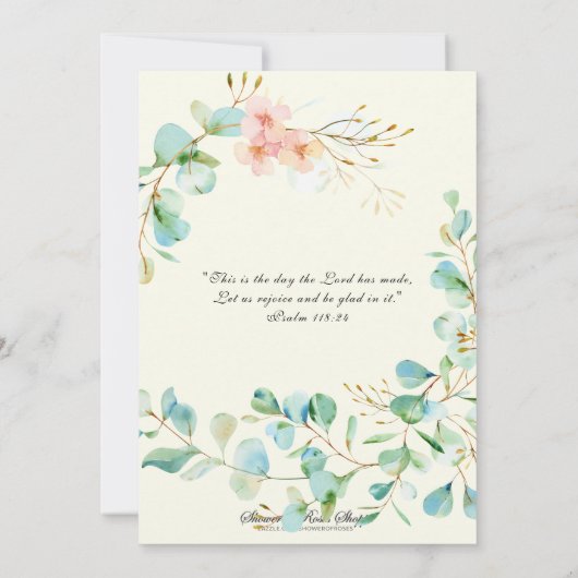 Eukalyptus Scripture Rosary Einladung (Rückseite)