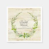 Eukalyptus Seed Blätter Wreath Birch Bark Wood Serviette (Vorderseite)