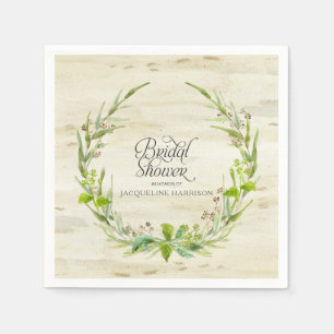 Eukalyptus Seed Blätter Wreath Birch Bark Wood Serviette