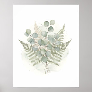 Eukalyptus Serenity Botanische Badezimmer-Wandkuns Poster