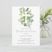 Eukalyptus Serenity Confirmation - Einladung (Stehend Vorderseite)