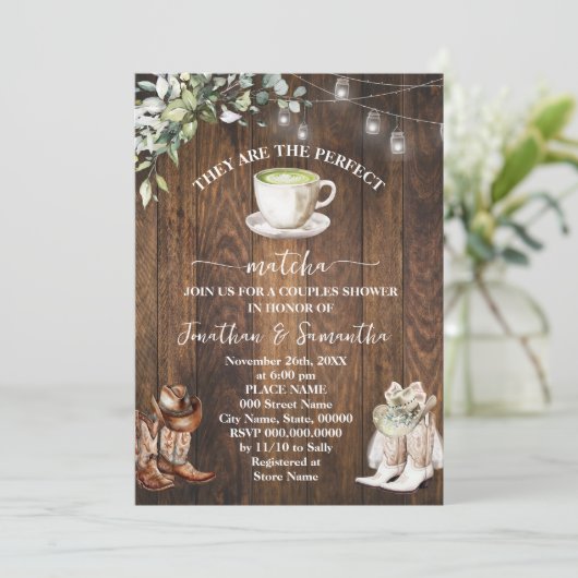 Eukalyptus Sie sind der perfekte Matcha-Western Einladung (Stehend Vorderseite)