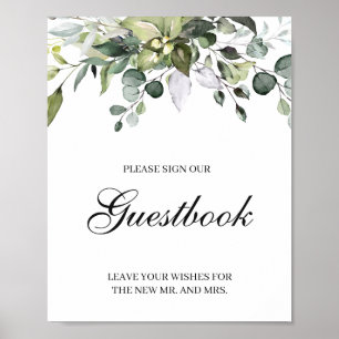 Eukalyptus Sign Unser Gästebuch Hochzeitplakatzeic