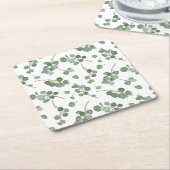 Eukalyptus-silberner Dollar-Baum-Laub-Muster Rechteckiger Pappuntersetzer (angewinkelt)