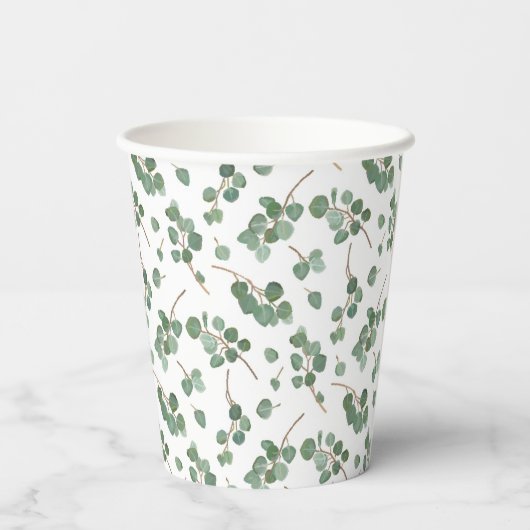 Eukalyptus Silver Dollar Pappbecher (Rückseite)