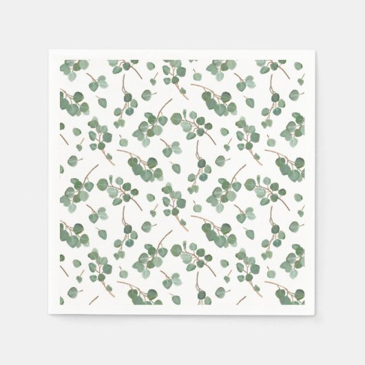 Eukalyptus Silver Dollar Tree Foliage Muster Serviette (Vorderseite)