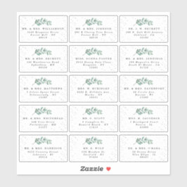 Eukalyptus Silver Foil Wedding Guest Address Label