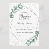 Eukalyptus Silver Geometrisches Brautparty Begleitkarte (Vorderseite)