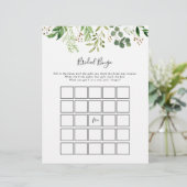 Eukalyptus Simple Brown Floral Bridal Bingo Game (Stehend Vorderseite)