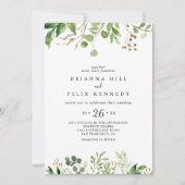 Eukalyptus Simple Brown Floral Lässig Wedding Einladung (Vorderseite)