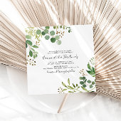 Eukalyptus Simple Brown Floral Square Wedding Einladung