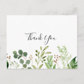 Eukalyptus Simple Brown Floral Vielen Dank Postkarte (Vorderseite)