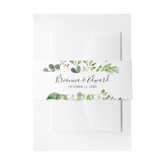 Eukalyptus Simple Brown Floral Wedding Einladung Einladungsbanderole (Vorderseite Beispiel)