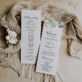 Eukalyptus Simple Brown Floral Wedding Program Programm