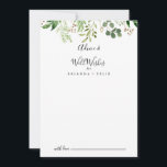 Eukalyptus Simple Brown Floral Wedthing Well Wishi Hinweiskarte<br><div class="desc">Diese Eukalyptus einfache braune Blütenhochzeit auch Wünsche Beratung Karte ist ideal für eine moderne Hochzeit. Das Design zeichnet sich durch kunstvoll handbemalte eukalyptus-grüne Blätter aus, die in geometrische Formen angeordnet sind und die natürliche Schönheit inspiriere. Diese Karten sind ideal für Hochzeiten, Brautparty, Babydusche, Graduiertenfest u.v.m. Personalisieren Sie die Karten mit...</div>