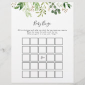 Eukalyptus Simple Floral Baby Bingo Duschspiel (Vorderseite)
