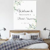 Eukalyptus Simple Floral Brautparty Welcome Leinwanddruck (Insitu (Schlafzimmer))