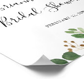 Eukalyptus Simple Floral Brautparty Welcome Poster (Ecke)