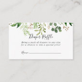 Eukalyptus Simple Floral Diaper Raffel Ticket Begleitkarte (Vorderseite)