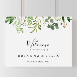 Eukalyptus Simple Floral Wedding Welcome Sign Poster