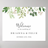 Eukalyptus Simple Floral Wedding Welcome Sign Poster (Vorne)