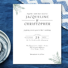 Eukalyptus Simple Modern Wedding Einladung Flyer