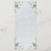 Eukalyptus Simple Modern Wedding Zeremony Dinner Menükarte (Rückseite)