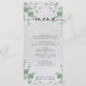 Eukalyptus Simple Modern Wedding Zeremony Dinner Menükarte (Vorne/Hinten)