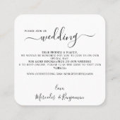 Eukalyptus Simple QR Code Hochzeitsempfehlung Quadratische Visitenkarte (Rückseite)