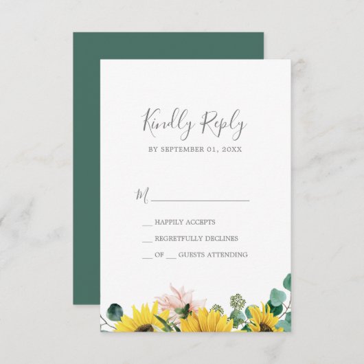 Eukalyptus Simple RSVP Card (Vorne/Hinten)