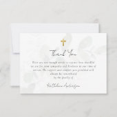 Eukalyptus Simple Script Funeral Dankeskarte (Vorderseite)