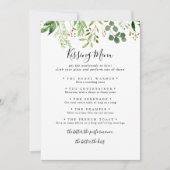 Eukalyptus Simple Wedding Kissing Menu Game Card (Vorderseite)