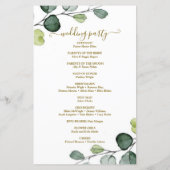 Eukalyptus Simple Wedding Program (Rückseite)