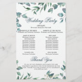 Eukalyptus Simple Wedding Zeremony Program (Rückseite)