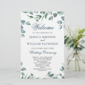 Eukalyptus Simple Wedding Zeremony Program (Stehend Vorderseite)