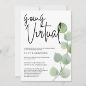 Eukalyptus-Skript für virtuelle Hochzeit Einladung (Vorderseite)