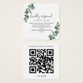 Eukalyptus-Skript-Grün-Hochzeit QR-Code-RSVP (Vorne & Hinten)