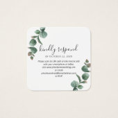 Eukalyptus-Skript-Grün-Hochzeit QR-Code-RSVP (Vorderseite)