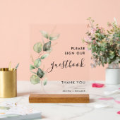 Eukalyptus-Skript Hochzeitsbuch Acrylschild (Hochzeit)