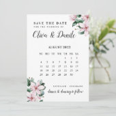 Eukalyptus-Skriptkalender-Foto Save the Date Einladung (Stehend Vorderseite)