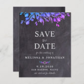 Eukalyptus Slate QR Code Wedding Save the Date Inv (Vorne/Hinten)